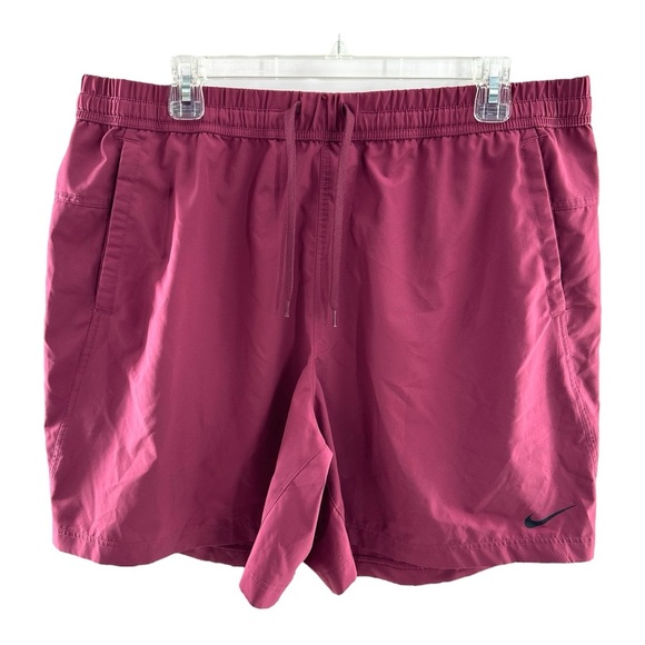 Nike Magenta Pink Elastic Waist Athletic Shorts - Picture 1 of 6
